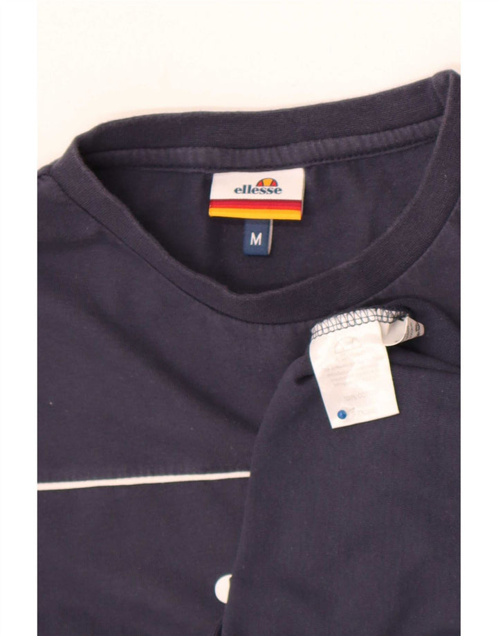 Ellesse Herren-Oberteil mit normaler Passform, langärmlig, mittelmarineblaue Baumwolle