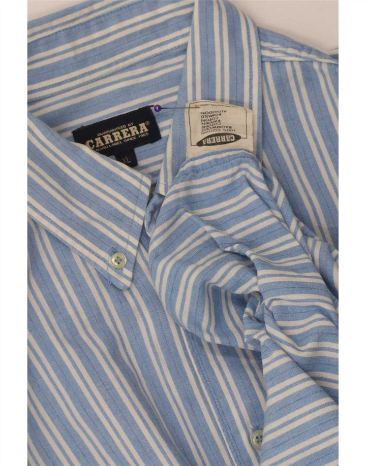 Carrera Herrenhemd XL Blau gestreift aus Baumwolle