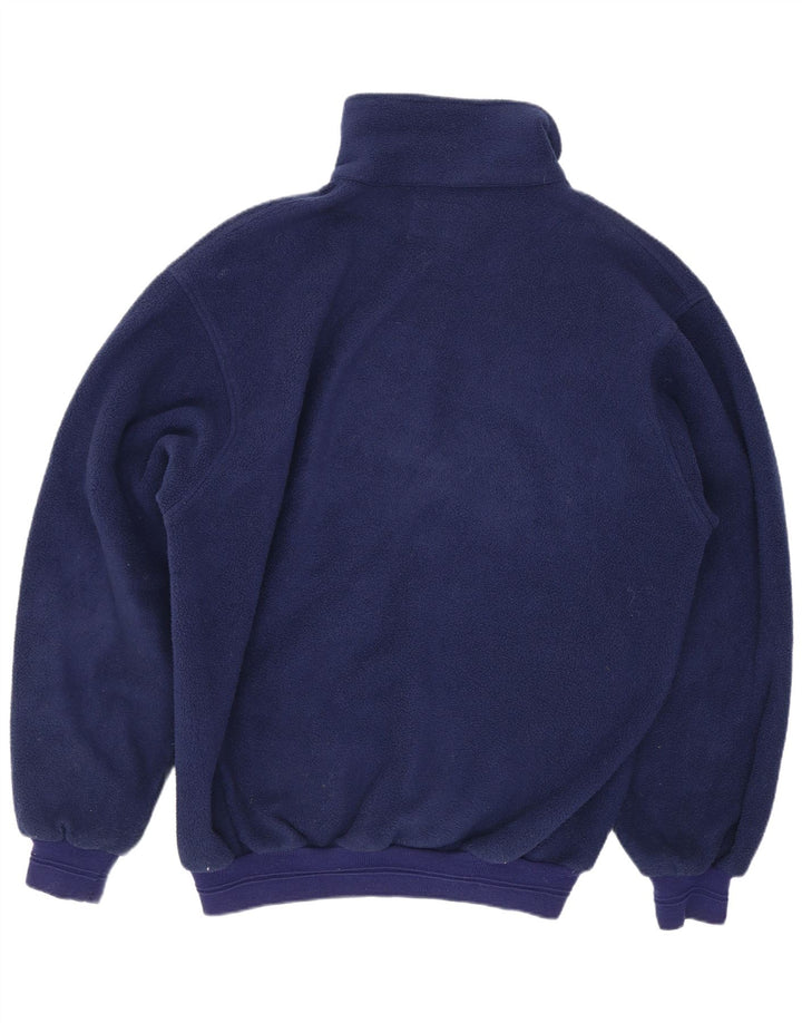 Malden Herren-Fleecepullover mit Knopfkragen, Größe L, Blau