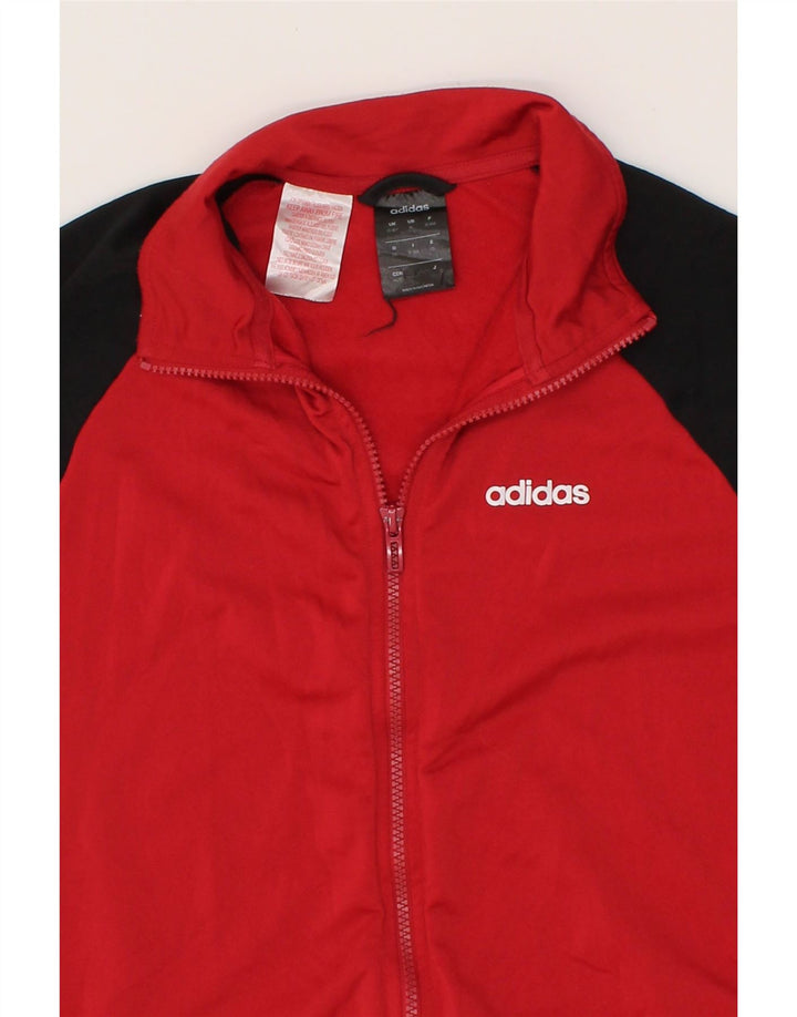 ADIDAS Boys Tracksuit Top Jacket 15-16 Years XL Red Colourblock Polyester Vintage Adidas and Second-Hand Adidas from Messina Hembry 