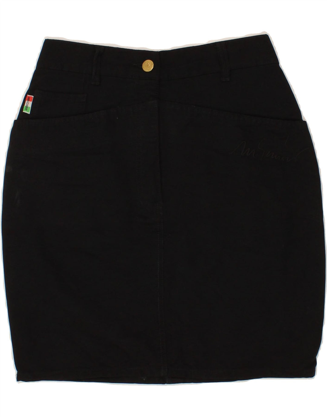 MOSCHINO Damen Jeansrock W26 Small Schwarz Baumwolle
