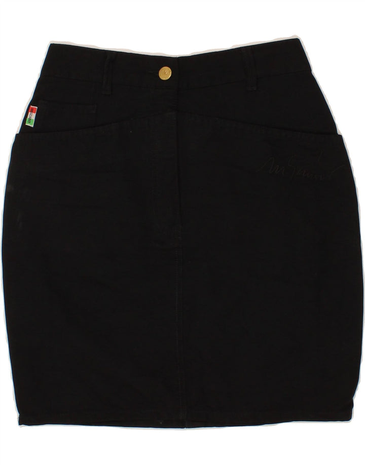 MOSCHINO Damen Jeansrock W26 Small Schwarz Baumwolle