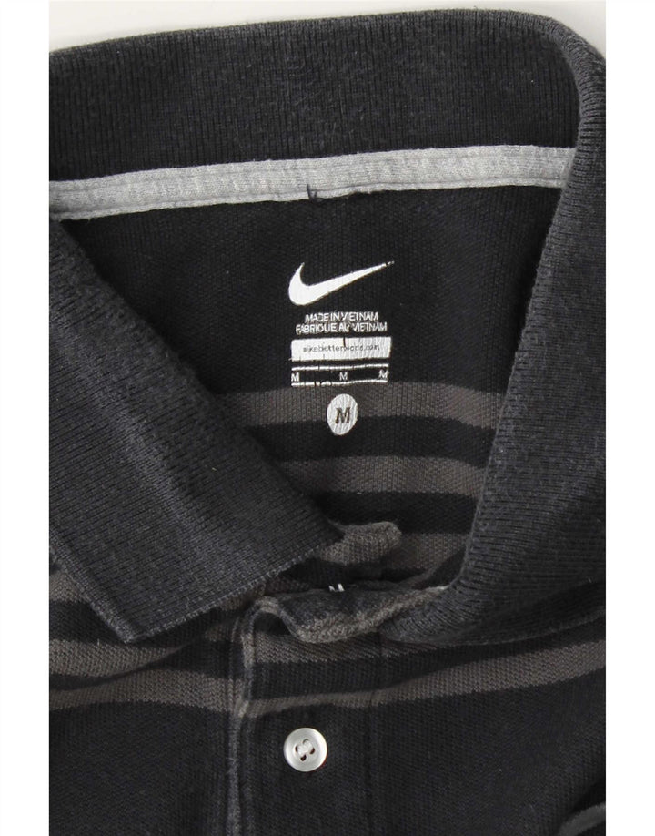 Nike Herren-Poloshirt, mittelgroß, schwarz gestreift