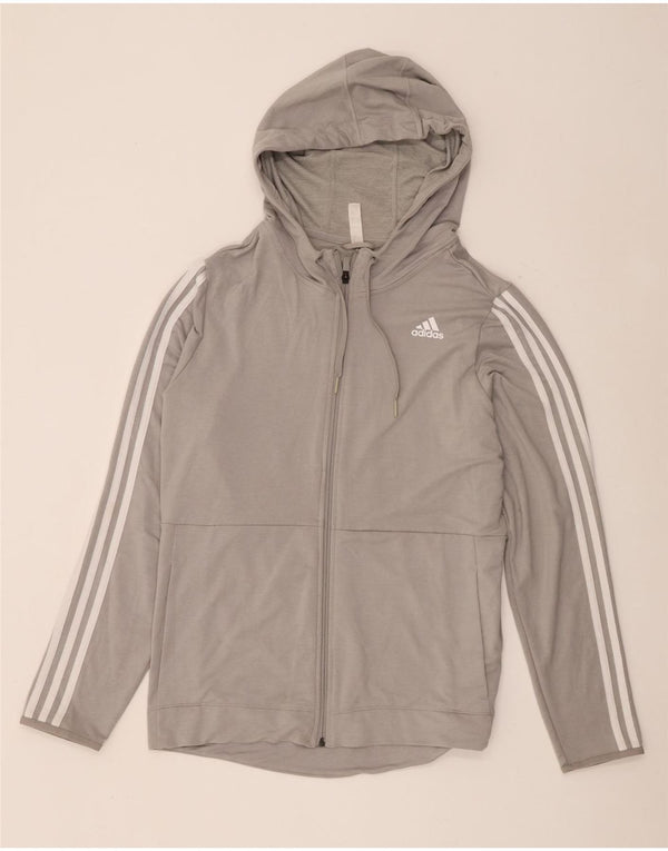 Adidas Damen Zip Hoodie Pullover UK 20/22 XL Grau Rayon