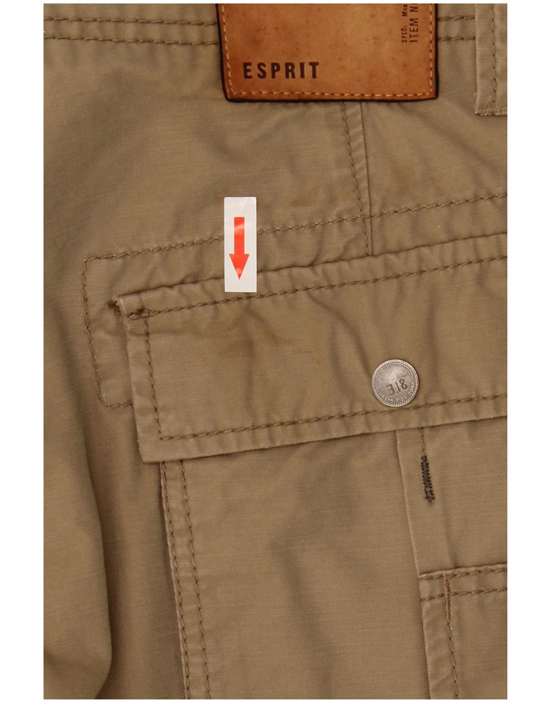 ESPRIT Gerade Cargohose für Herren, W30, L27, Beige, Baumwolle
