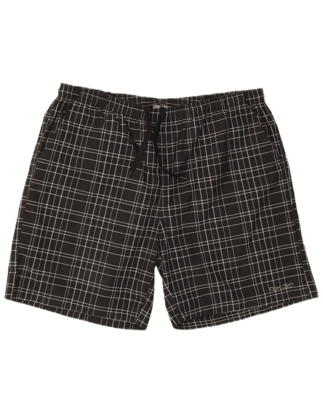 Reebok Herren Badeshorts 2XL Schwarz kariertes Polyester
