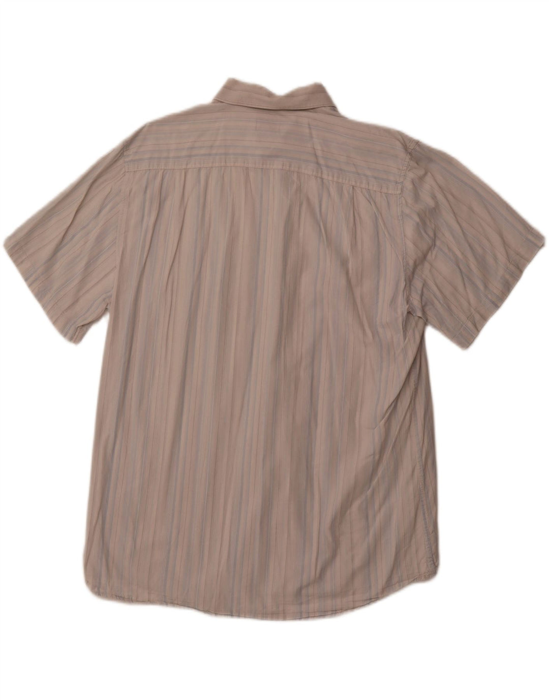 PIERRE CARDIN Herren Kurzarmhemd 2XL blau gestreift aus Baumwolle