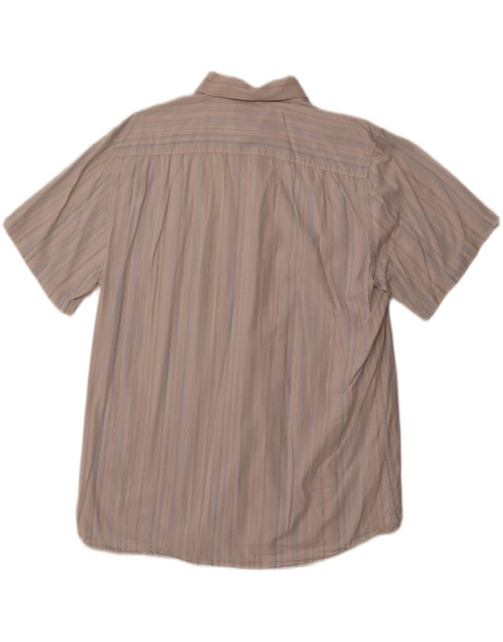 PIERRE CARDIN Herren Kurzarmhemd 2XL blau gestreift aus Baumwolle