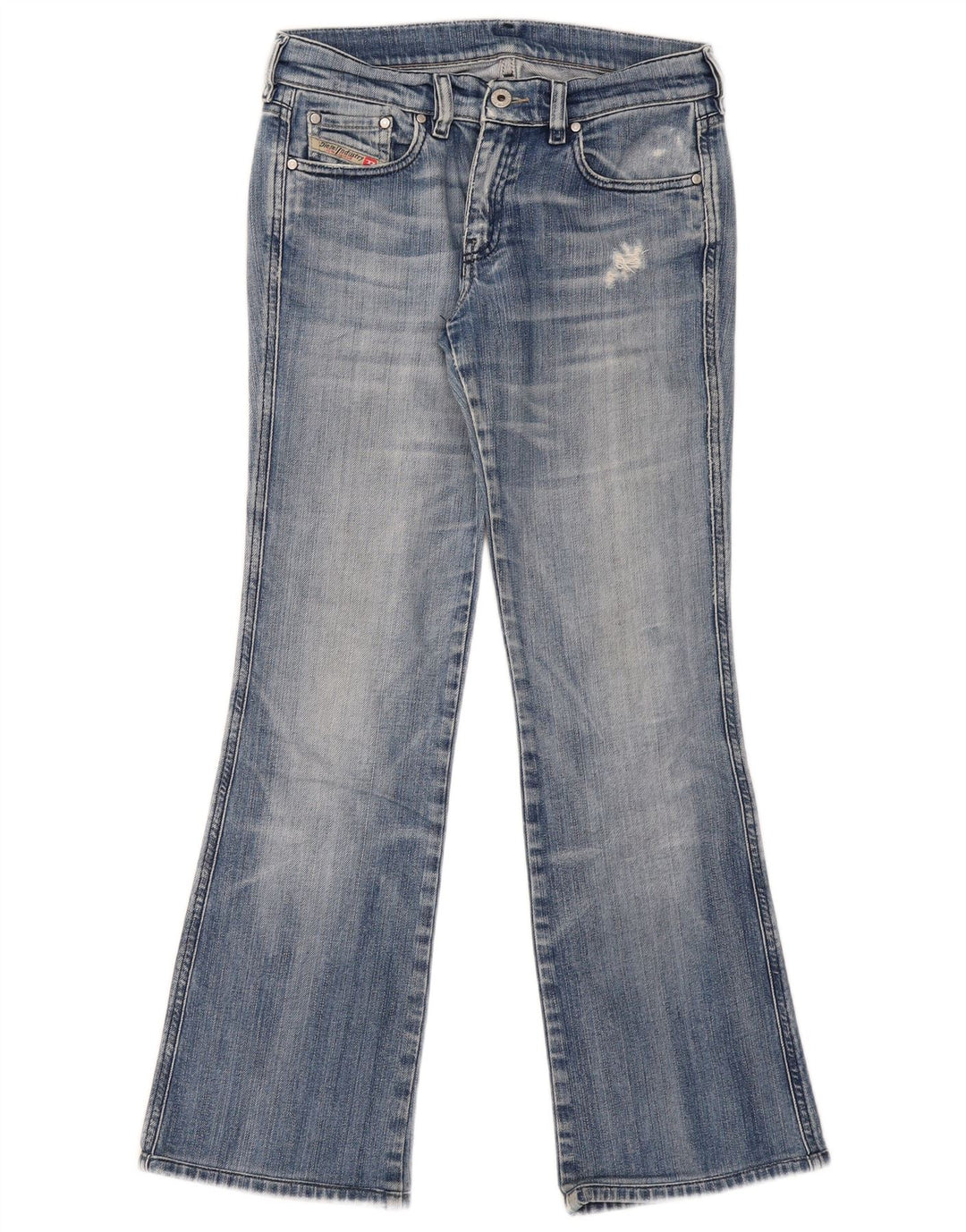 Diesel Damen Distressed Bootcut Jeans W29 L29 Blaue Baumwolle