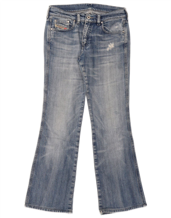 Diesel Damen Distressed Bootcut Jeans W29 L29 Blaue Baumwolle