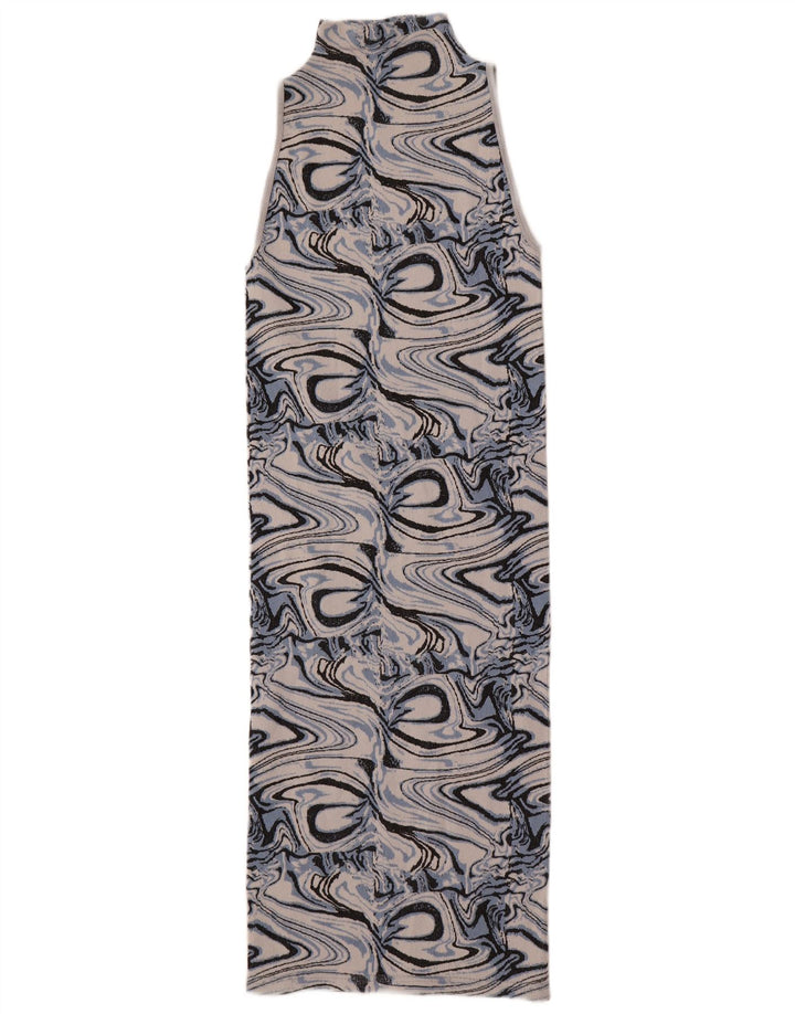 Zara Womens Abstract Pattern Ärmelloses, figurbetontes Kleid UK 4 XS Mehrfarbig