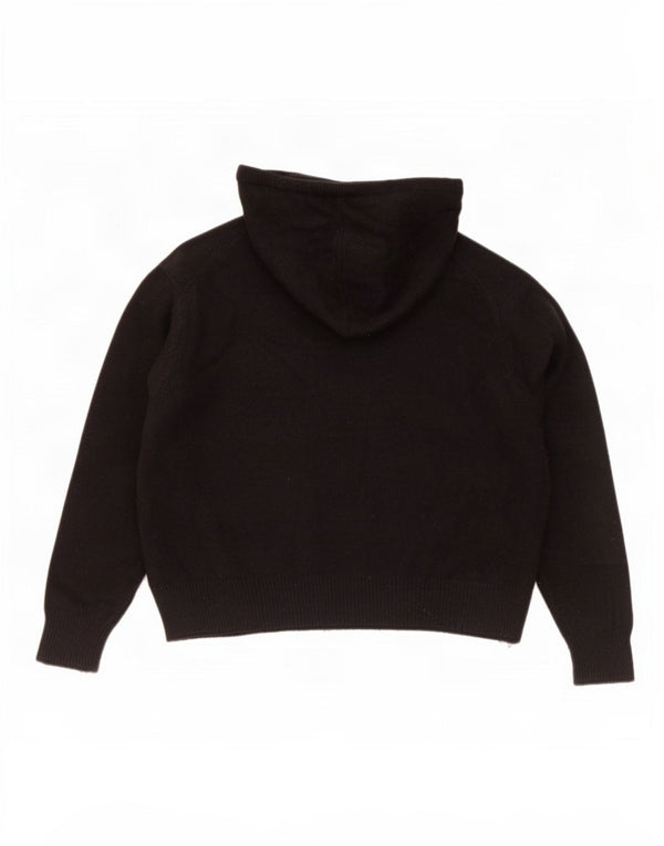 Polo Ralph Lauren Damen Crop Kapuzenpullover Pullover UK 14 Mittelschwarze Wolle