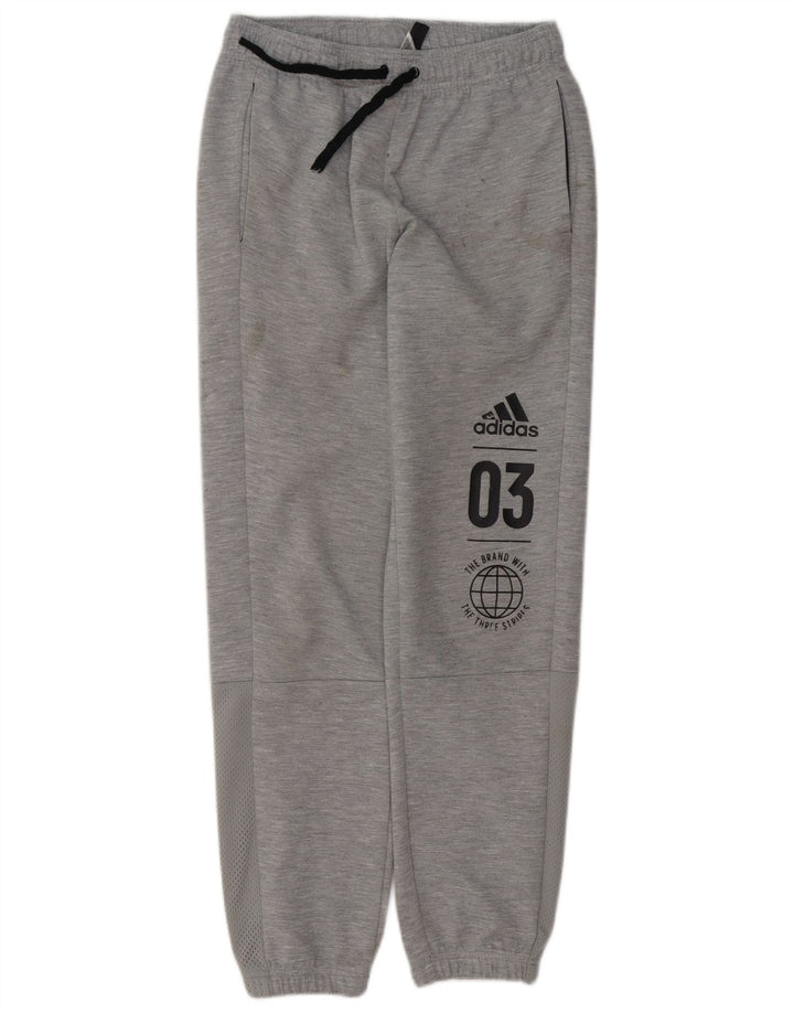 ADIDAS Jungen-Trainingsanzug mit Grafik, Jogginghose, 13–14 Jahre, graues Polyester
