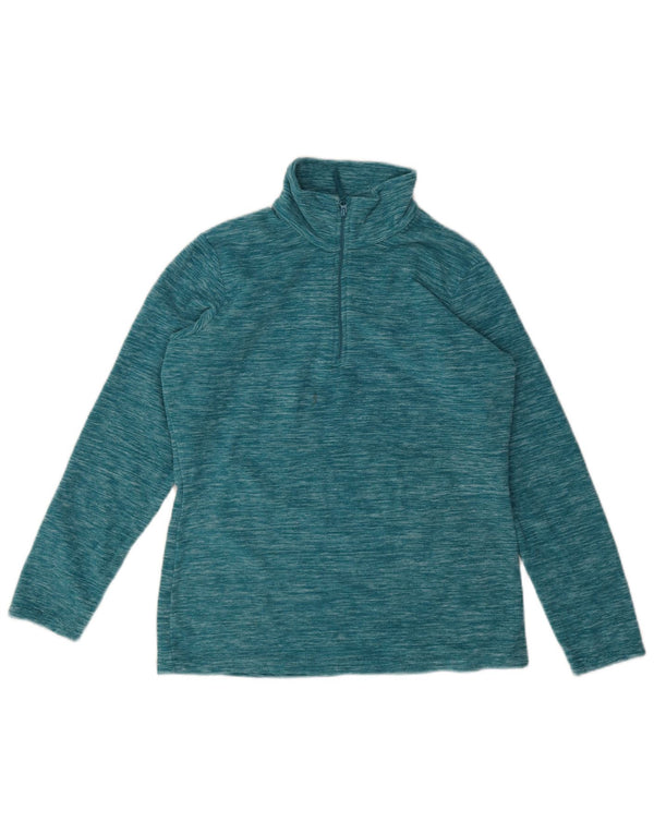 Mountain Warehouse Womens Zip Neck Fleece Jumper UK 12 medium Blue Flecked