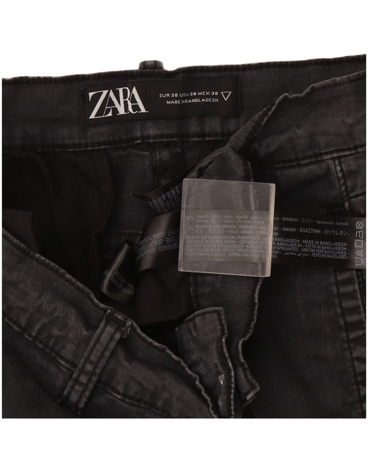 Zara Slim Cargo-Hose für Herren, EU 38, Größe S, W30, L30, Grau, Baumwolle