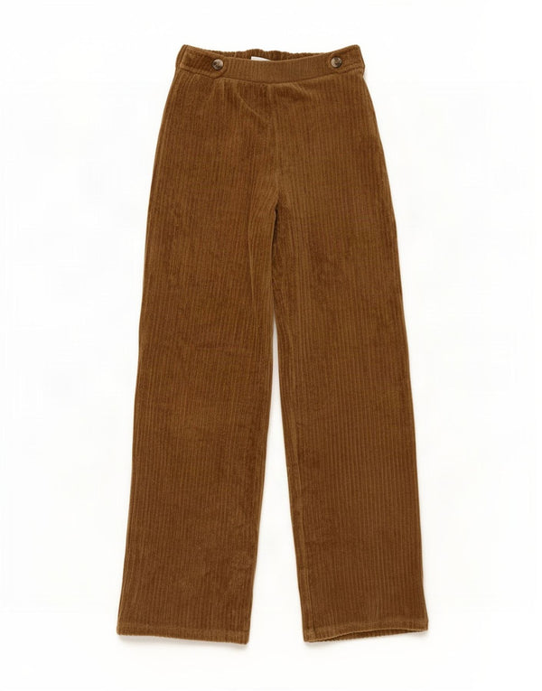 Zara Mädchen-Cordhose mit weitem Bein, 13–14 Jahre, W27 L27, braune Baumwolle