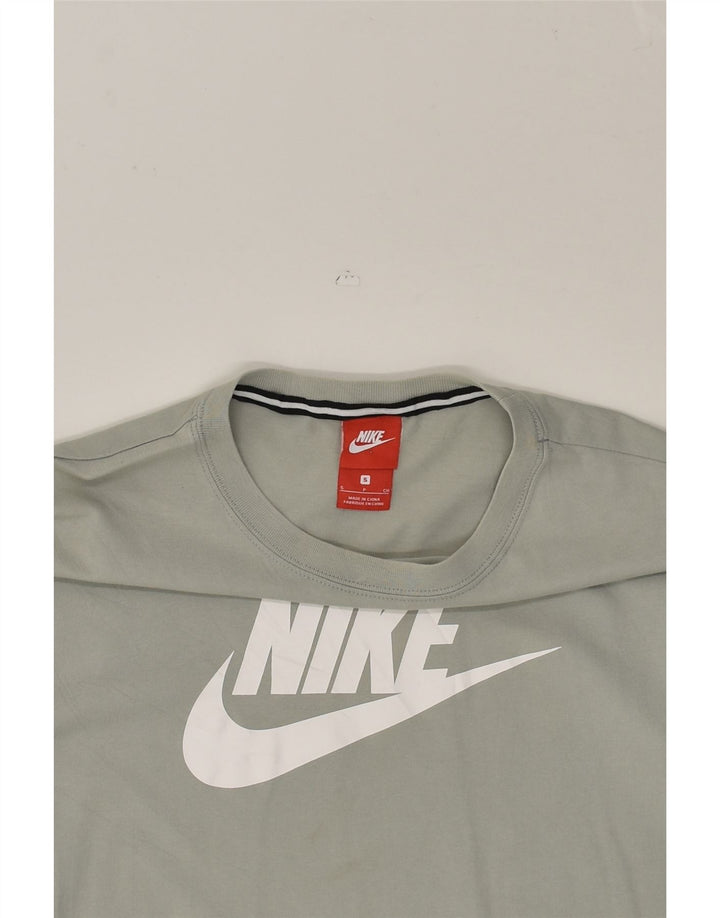 NIKE Mens Graphic Sweatshirt Jumper Small Green Cotton | Vintage Nike | Thrift | Second-Hand Nike | Used Clothing | Messina Hembry 