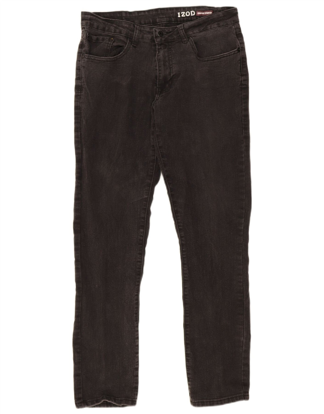 Izod Damen Stretch Straight Jeans W32 L32 Graue Baumwolle