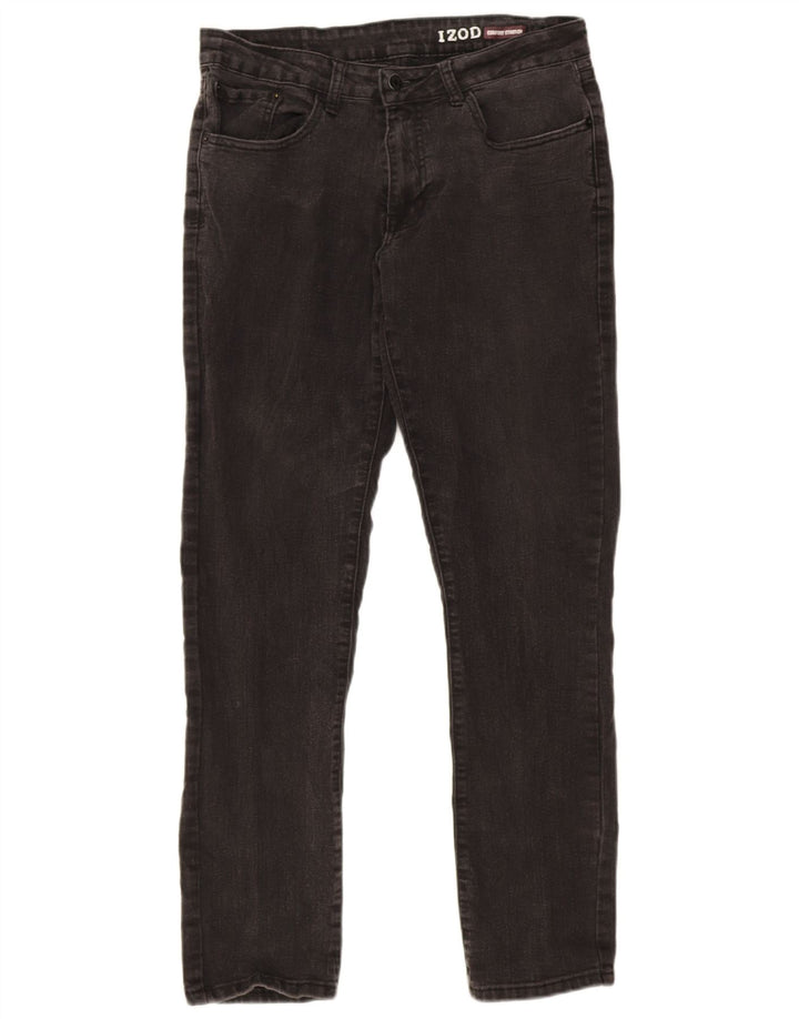 Izod Damen Stretch Straight Jeans W32 L32 Graue Baumwolle