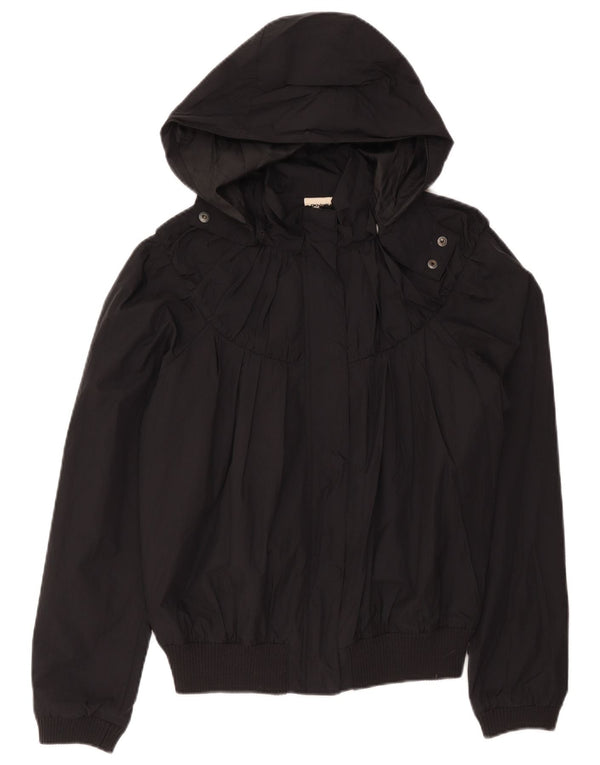 Dkny Damen-Bomberjacke mit Kapuze, UK 14, mittelschwarzes Nylon