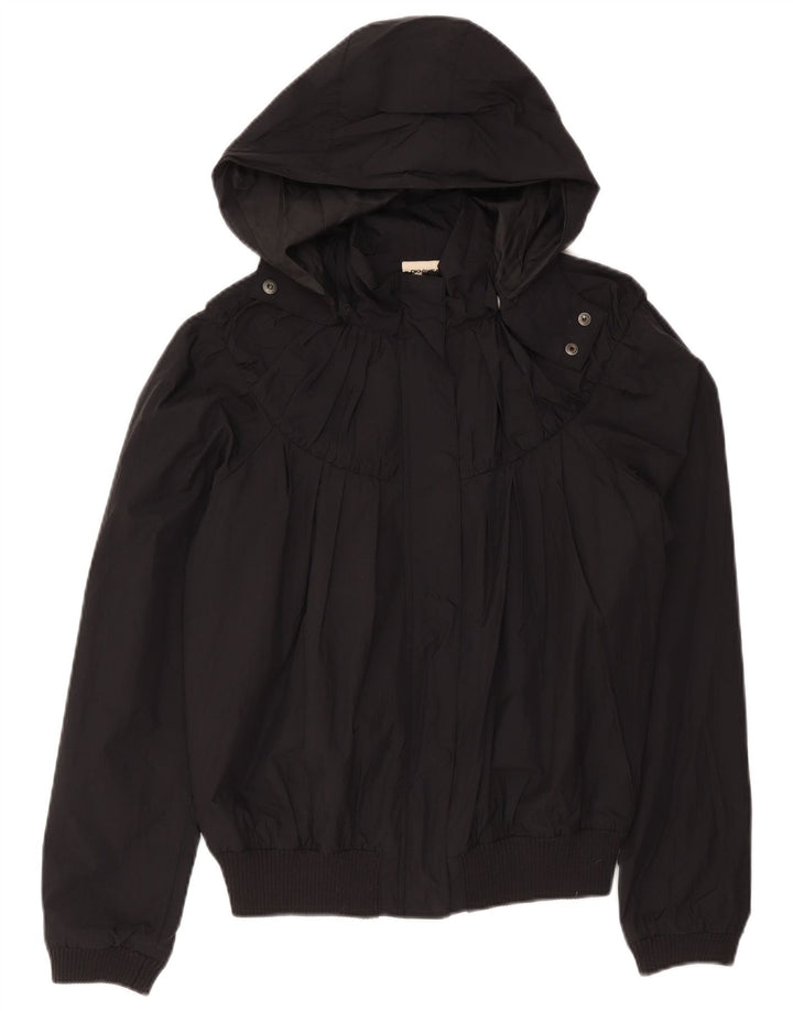 Dkny Damen-Bomberjacke mit Kapuze, UK 14, mittelschwarzes Nylon