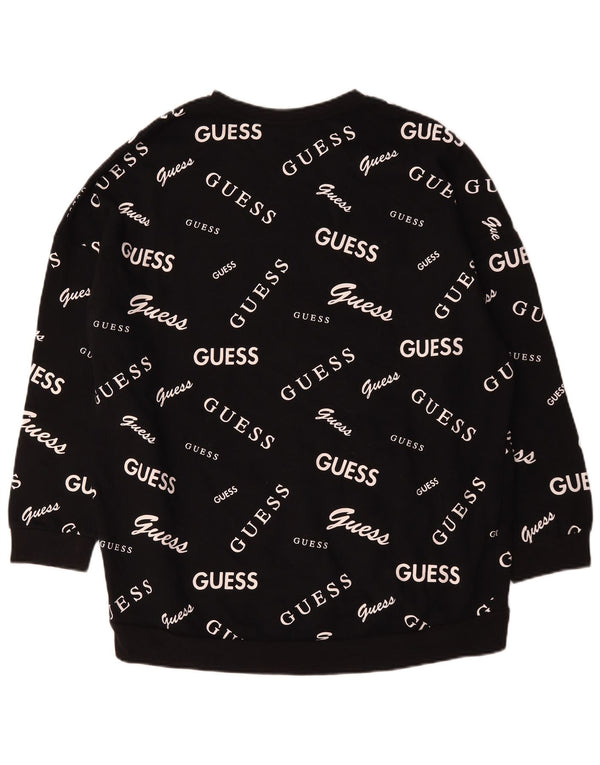 Guess Damen-Sweatshirt mit Grafik-Übergröße, Größe UK 18, XL, Schwarz, Baumwolle