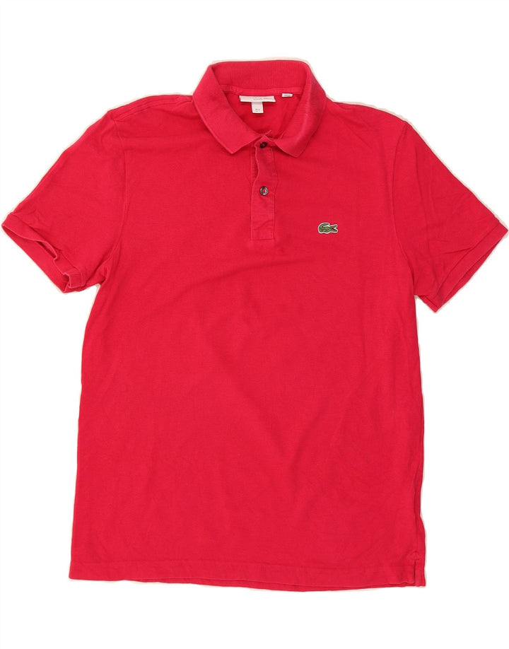 LACOSTE Mens Slim Fit Polo Shirt Large Red Cotton Vintage Lacoste and Second-Hand Lacoste from Messina Hembry 