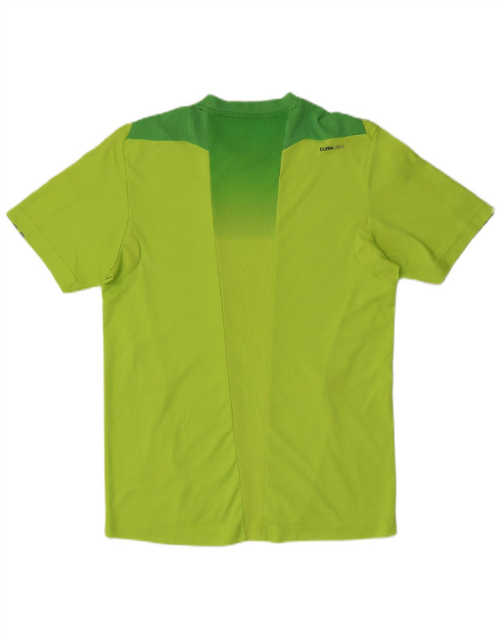 Adidas Herren Climacool T-Shirt Top Mittelgrünes Colourblock-Polyester