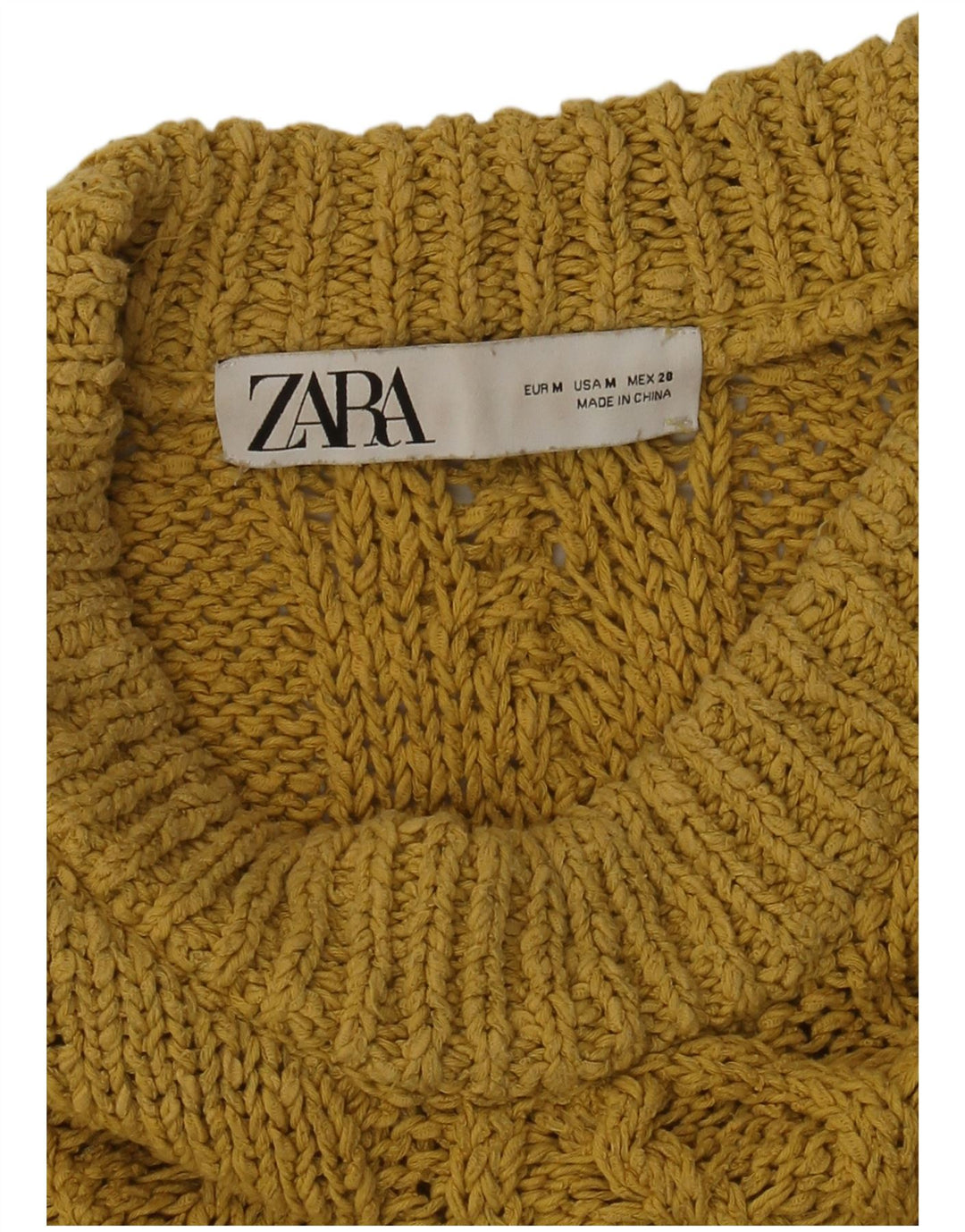 Zara Damen-Pullover, übergroß, Rundhalsausschnitt, Gr. 14, Mittelgelb