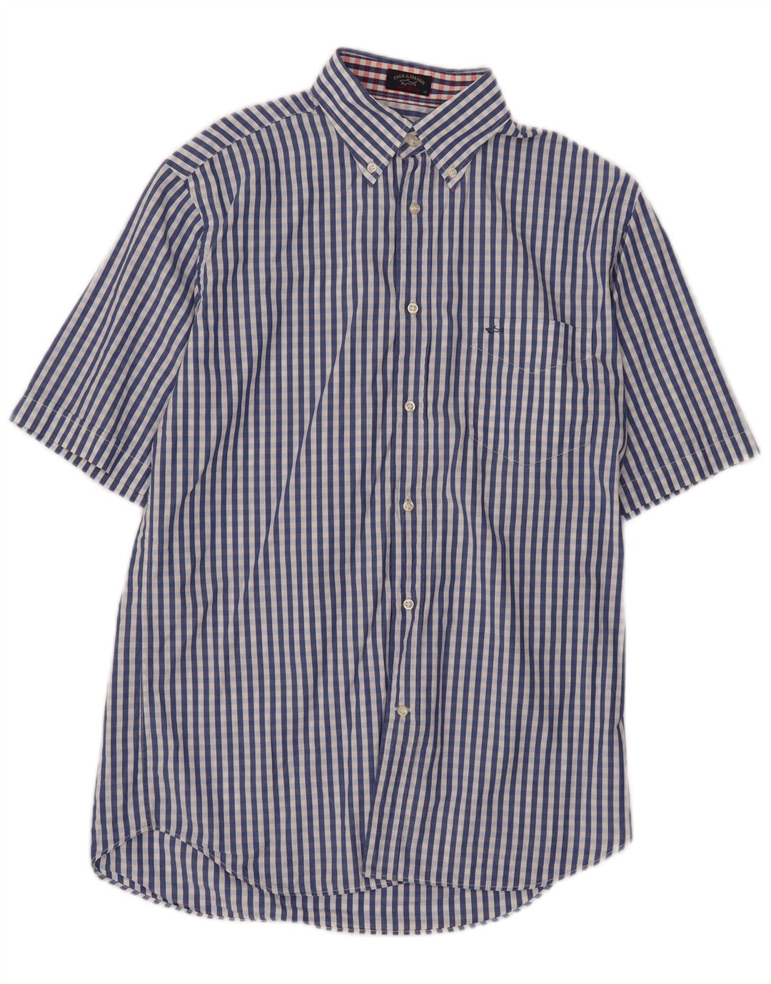 Paul & Shark Herren Yachting Kurzarmhemd Größe 40 Mittelblauer Gingham