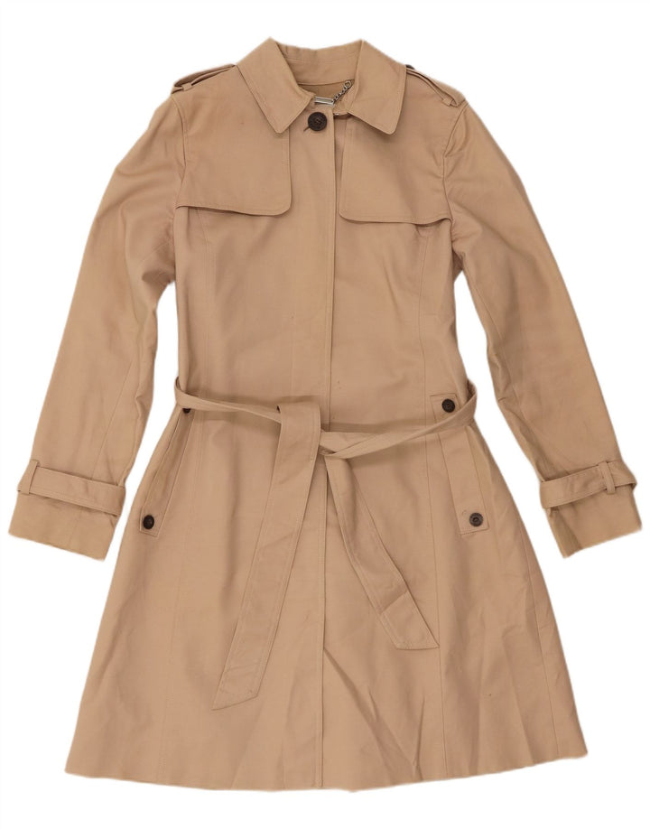 Hobbs Damen Trenchcoat UK 10 Small Beige Baumwolle