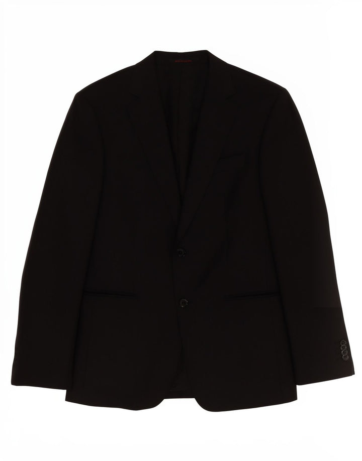 Pierre Cardin Herren 2-Knopf-Blazerjacke UK 38 Medium Schwarz Klassisch