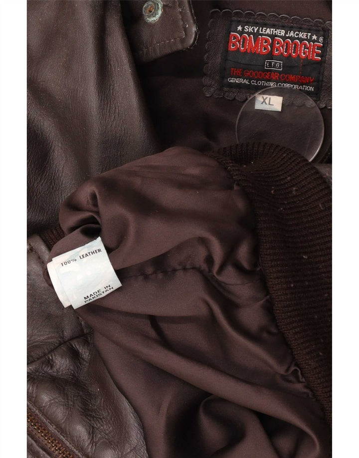 Bomb Boogie Herren Lederfliegerjacke UK 42 XL Braun