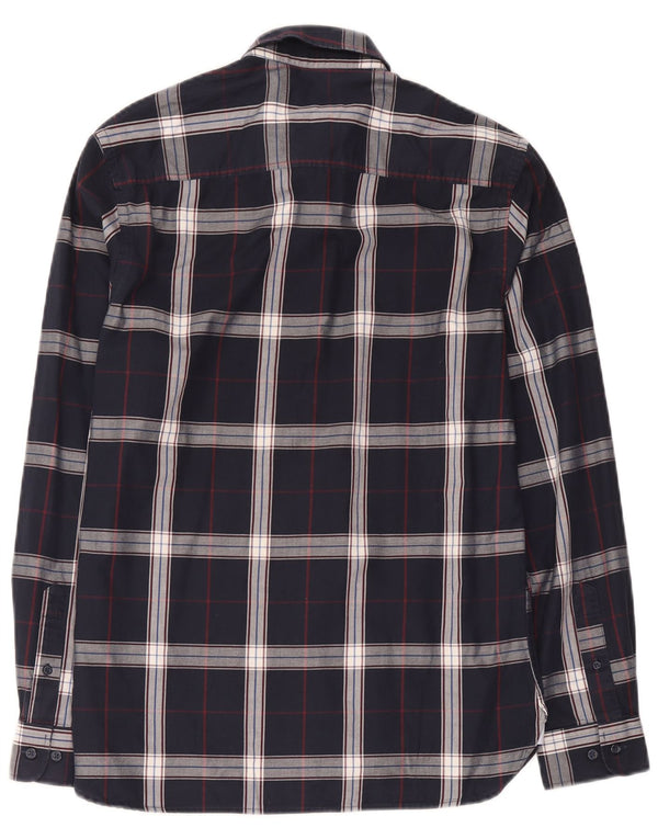 Jack & Jones Mens Shirt Medium Navy Blue Check Cotton