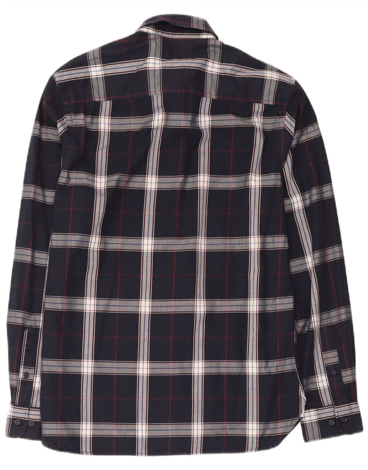 Jack & Jones Herren-Hemd aus mittelblauer Baumwolle mit Karomuster in Marineblau