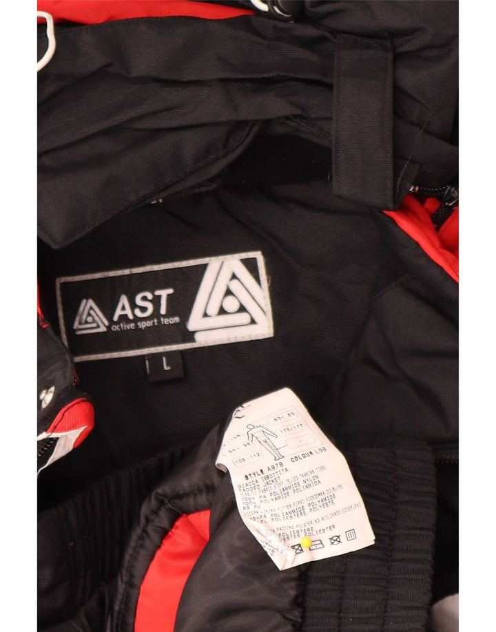 AST Herren-Skijacke mit Kapuze, UK 40, Größe L, Schwarz, Colourblock-Polyamid
