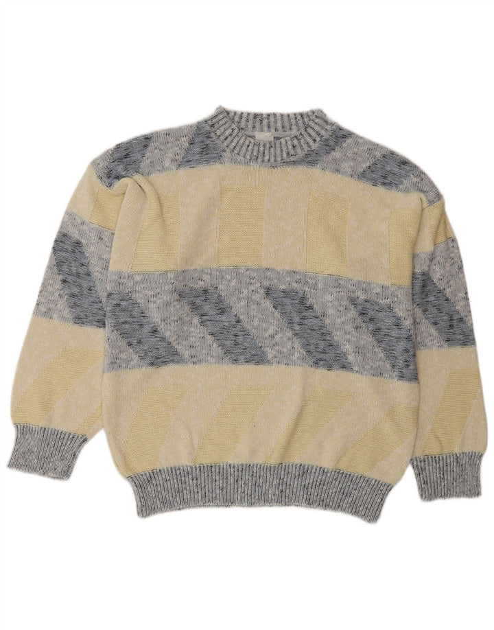 Vintage Herren Rundhalsausschnitt Pullover XL Bunt Gestreift