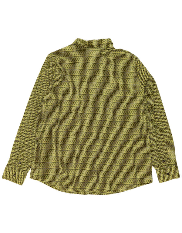 Benetton Damen-Hemd UK 16, groß, grün, geometrisch