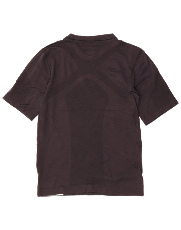Adidas Damen T-Shirt Top UK 14 Large Schwarz Colourblock Polyamid Sports
