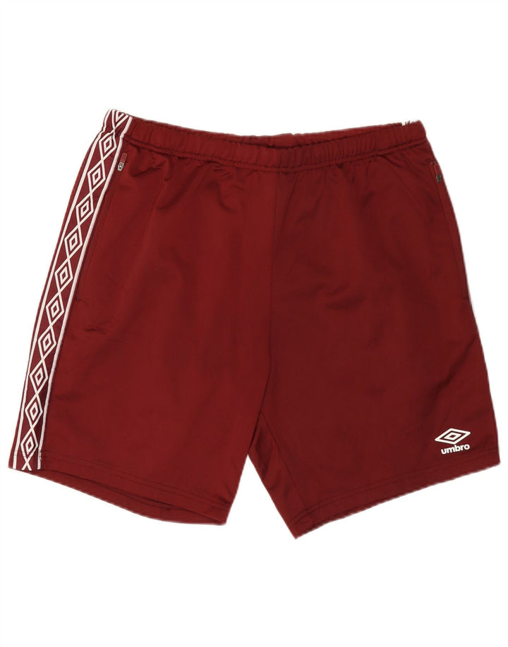 Umbro Herren Graphic Sport Shorts Großes Burgunderrotes Polyester