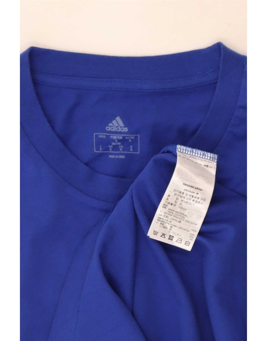Adidas Herren Grafik-T-Shirt aus mittelblauer Baumwolle