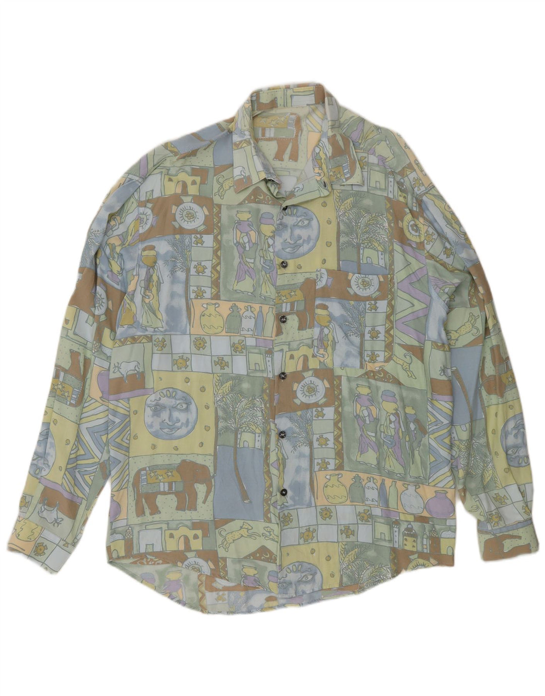 Vintage Herrenhemd Großes Mehrfarbiges Patchwork
