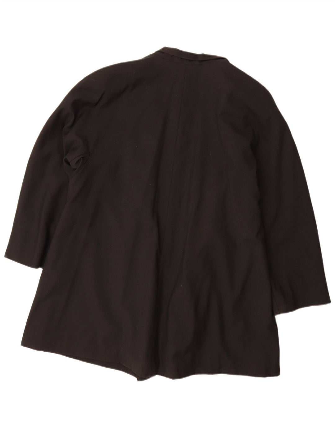Vintage Damen Offener Übergroßer Mantel IT 40 Kleine schwarze Schurwolle
