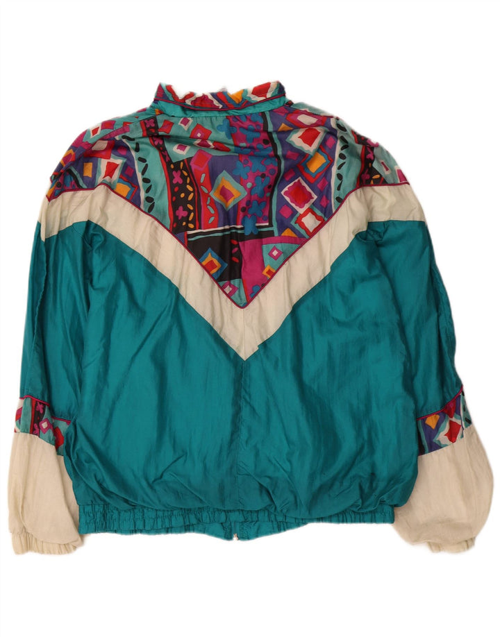 Stefano Herren-Trainingsanzug-Oberteil, Jacke, groß, blaues Colourblock-Nylon