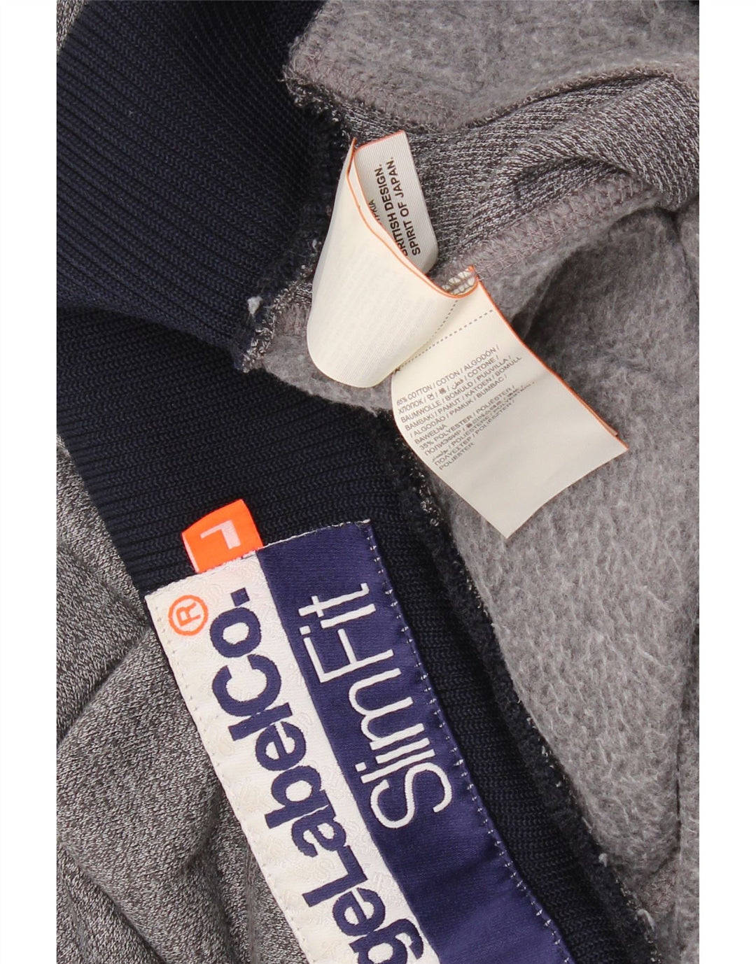 SUPERDRY Herren-Sportshorts mit schmaler Passform, große graue Baumwolle