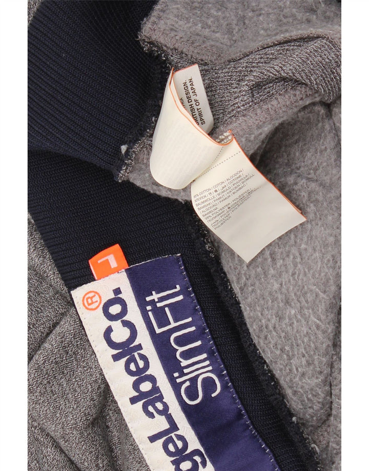 SUPERDRY Herren-Sportshorts mit schmaler Passform, große graue Baumwolle