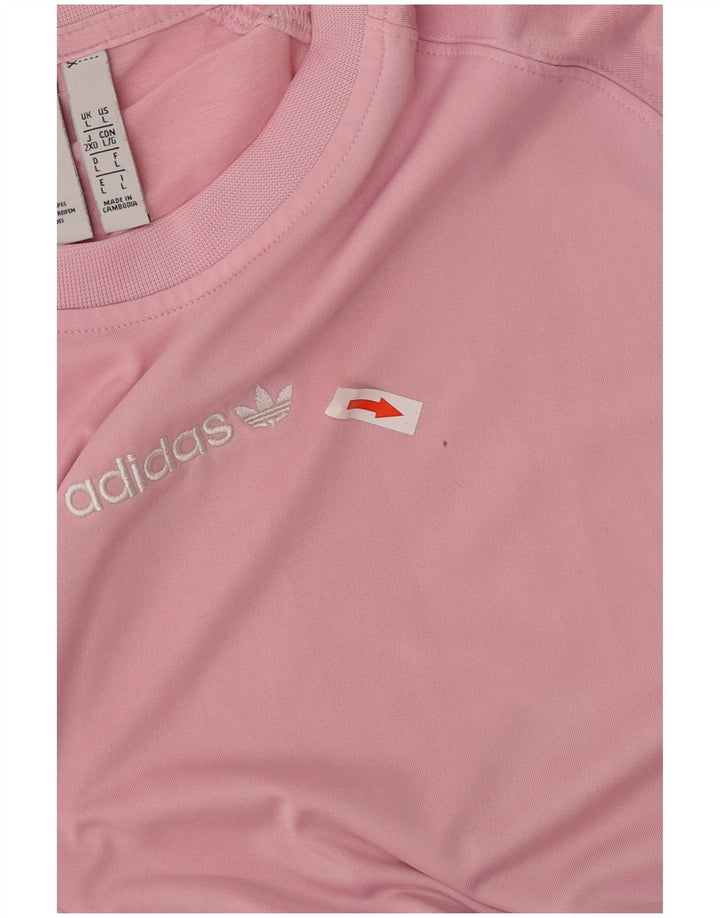 Adidas Herren-T-Shirt mit Grafik, groß, rosa, Farbblock-Polyester