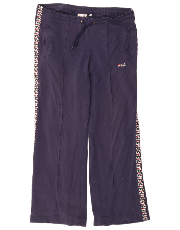 Fila Womens Graphic Trainingshose UK 10 Small Marineblau Baumwolle
