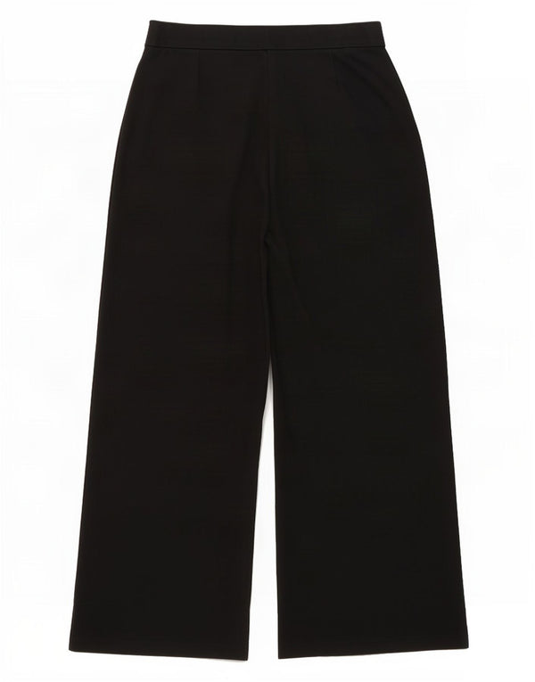 Marks & Spencer Womens Wide Leg Casual Trousers UK 16 Large W33 L29 Black