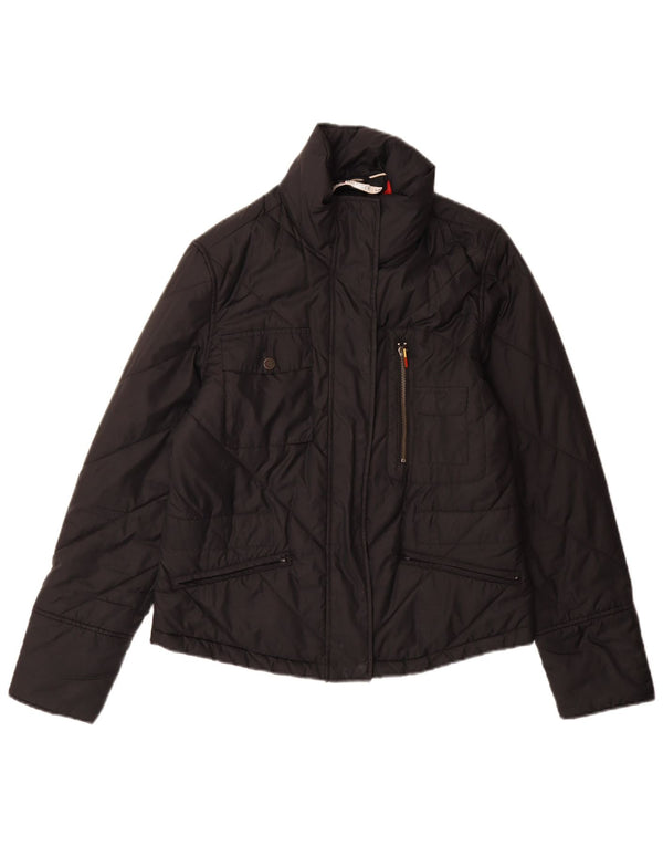 Tommy Hilfiger Damen Wattierte Jacke UK 16 Large Schwarz Polyester